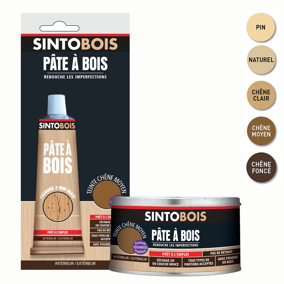Pâte à bois tradition SintoBois - Couleur / Contenance: Pin / 66 ml
